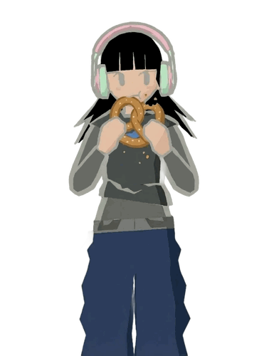 amy eating a pretzel